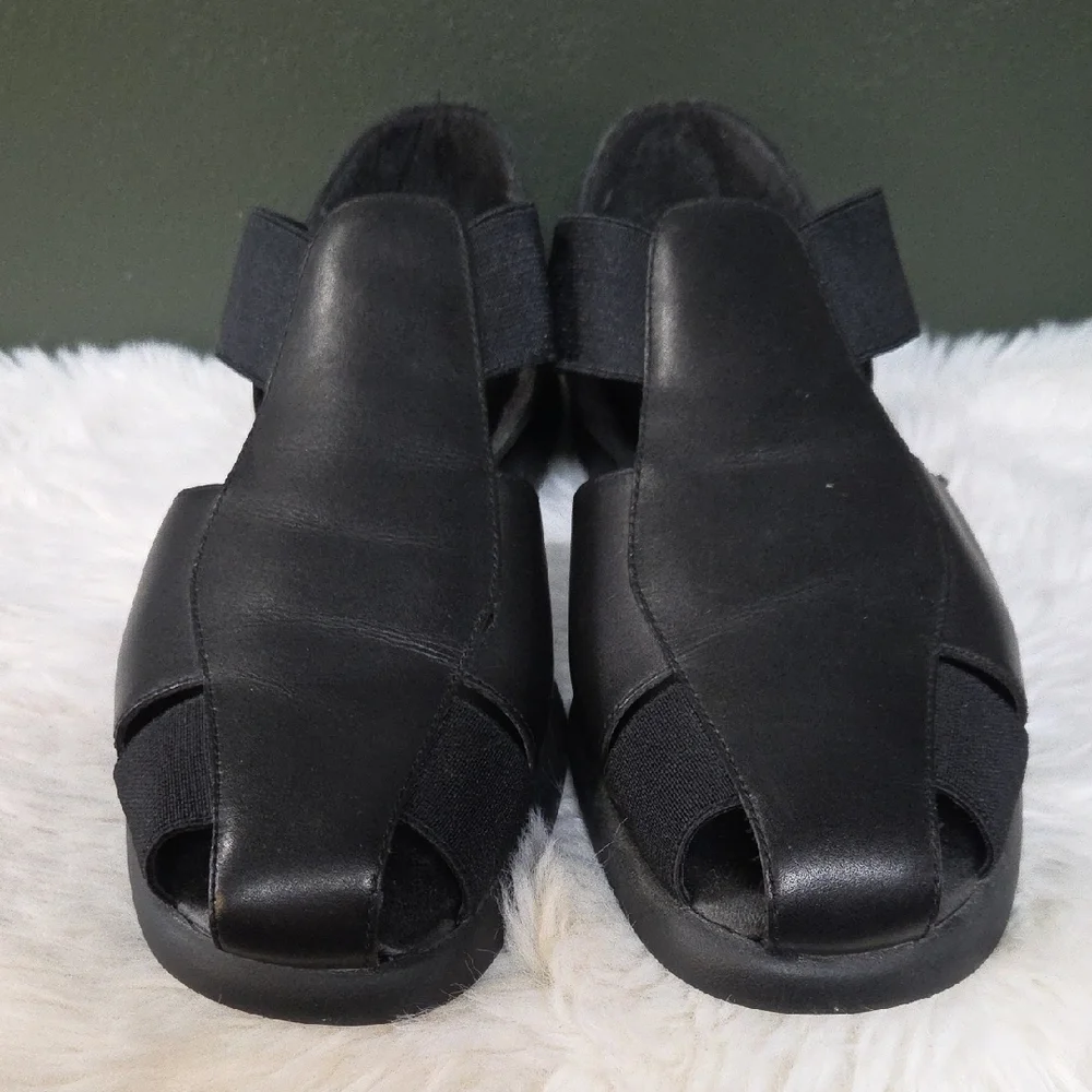 Mootsies Tootsies Black Leather Sandals New Size 10 - Picture 2 of 6